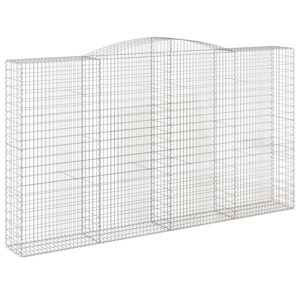 vidaXL Obokane gabion ko&scaron;are 9 kosa 400x50x220/240 cm pocinkano železo