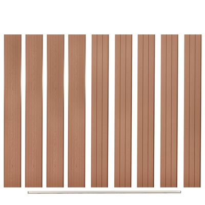 vidaXL Nadomestne ograjne plošče 9 kosov WPC 170 cm rjave