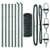 vidaXL Ograja s stebrom Zelena 0,8 x 10 m Jeklo in PVC
