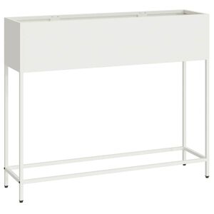 vidaXL Povi&scaron;ano vrtnarsko korito Bela 100 x 26 x 82 cm Jeklo