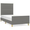 vidaXL Posteljni okvir brez vzmetnice temno siv 90x200 cm blago