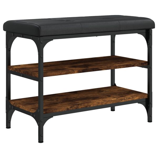 vidaXL Klop za čevlje dimljen hrast 62x32x47 cm inženirski les