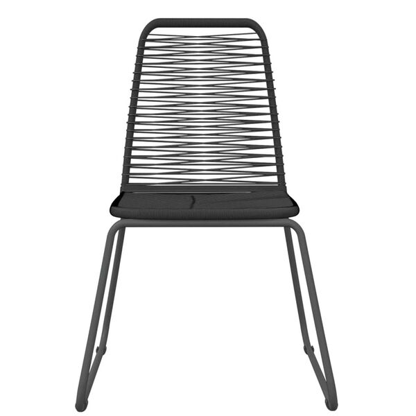 vidaXL Vrtna jedilna garnitura 7-delna črna