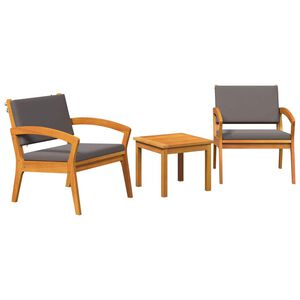 vidaXL Bistro komplet 3 kos Rjava Poliester