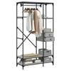 vidaXL Garderobna omara s predali siva sonoma 100x40x180 cm inž. les
