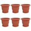 vidaXL Lončki za rastline 6 kos Kamnito rdeča &Oslash; 34 x 28 cm Plastika