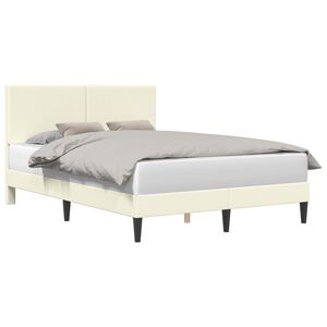 vidaXL Konstrukcija postelje Krem 120 x 190 cm Žametna tkanina
