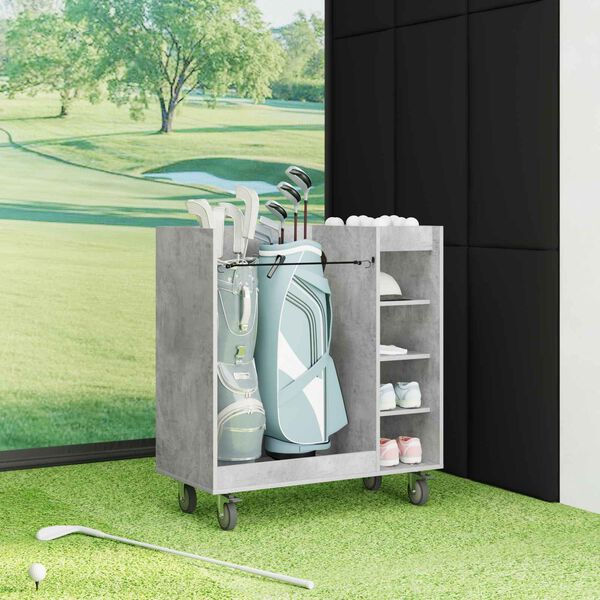 vidaXL Golf omara s kolesom Enobarvno Betonsko siva 90 x 45 x 98 cm