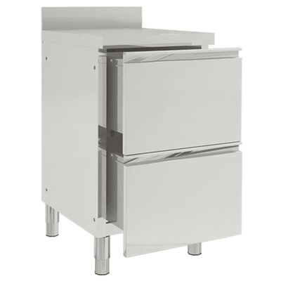vidaXL Industrijska kuhinjska omarica z 2 predaloma nerjaveče jeklo