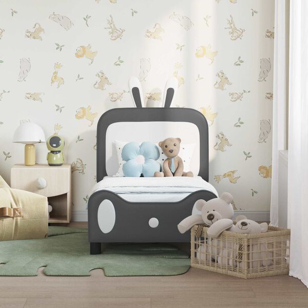 vidaXL Posteljica za malčke z vzglavjem Svetlo siva 70 x 140 cm PU