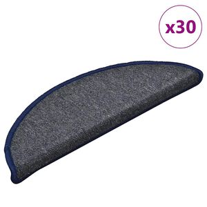 vidaXL Stopni&scaron;čne preproge 30 kosov 56x17x3 cm temno sive in modre polkrožne