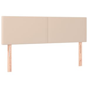 vidaXL Posteljno vzglavje kapučino 144x5x78/88 cm umetno usnje