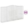 vidaXL Obokane gabion ko&scaron;are 5 kosa 400x50x220/240 cm pocinkano železo