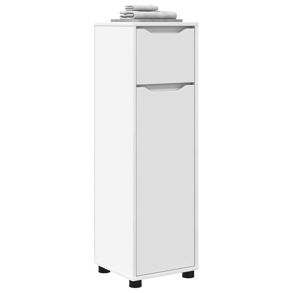 vidaXL Kopalni&scaron;ka omarica Bela 30,5 x 30 x 101 cm Konstruiran les