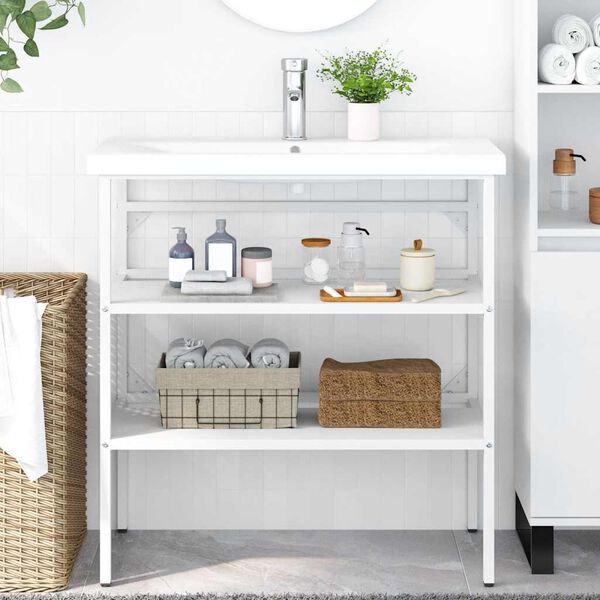 vidaXL Kopalni&scaron;ki regal bel 79x38x83 cm železo