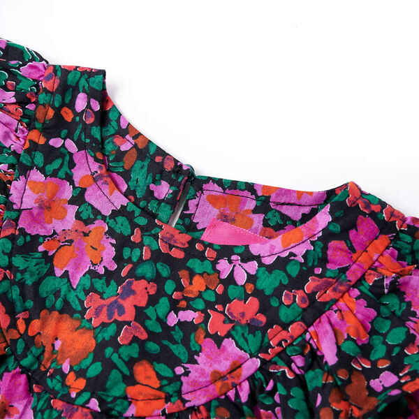 Otroška obleka z dolgimi rokavi živo roza 128