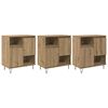 vidaXL Strani &scaron;al 3 pcs Umetni hrast 60 x 35 x 70 cm
