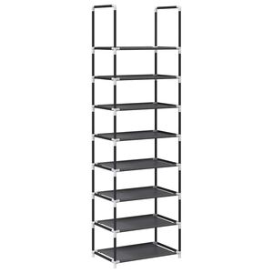 vidaXL Shoe Rack 8-Tier Black 44x28x145 cm Netkana tkanina