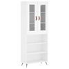 vidaXL Visoka omara bela 69,5x34x180 cm inženirski les