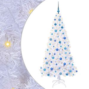 vidaXL Umestno božično drevo med 300 LED Bela 180 cm PVC in jeklo