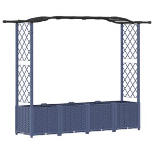 vidaXL Dvignjeno leži&scaron;če s trellisom in streho Siva 204 x 40 x 141 cm