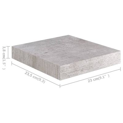 vidaXL Stenske police 4 kosi betonsko sive 23x23,5x3,8 cm MDF