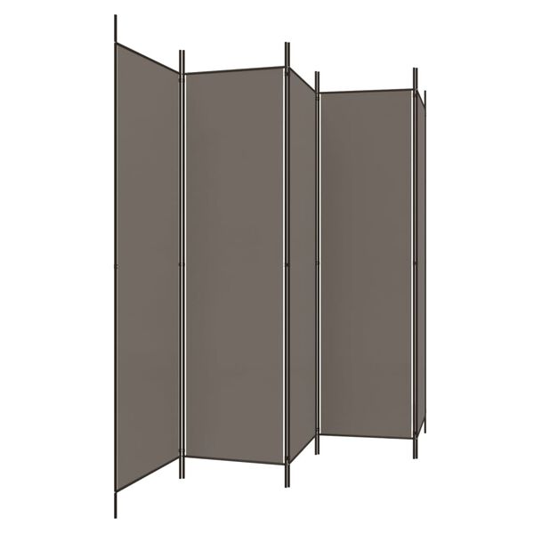 vidaXL Paravan 5-delni antracit 250x200 cm blago
