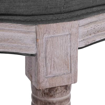 vidaXL Klop iz platna in trdnega lesa 150x40x48 cm temno siva