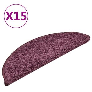 vidaXL Stopni&scaron;čne preproge 15 kosov 56x17x3 cm temno vijolične polkrožne
