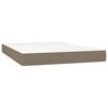 vidaXL Box spring postelja z vzmetnico taupe 160x200 cm blago