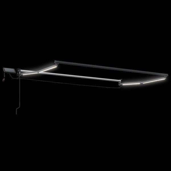 vidaXL Ročna zložljiva senčnica z LED lučmi Bela 3 x 2,5 m