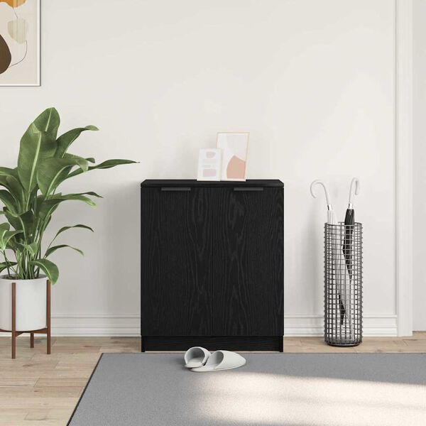 vidaXL Omara za čevlje Črna Orehovina 59 x 35 x 70 cm Konstruiran les