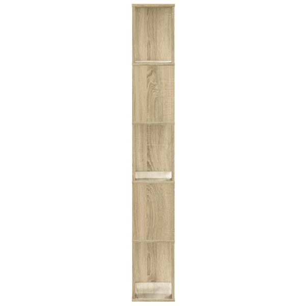 vidaXL Knjižna omara 5-nadstropna sonoma hrast 45x23,5x162,5 cm