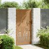vidaXL Vrtna vrata 85x175 cm corten jeklo dizajn trave