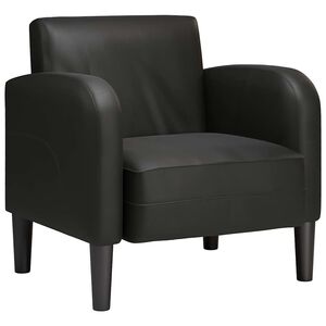 vidaXL Kavč z nasloni za roke črne barve 54 cm umetno usnje