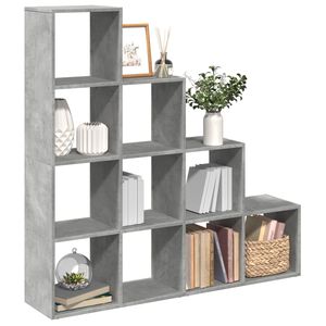 vidaXL Pregrada s knjižno omaro 4-nadstr. beton. siva 131,5x29x131,5cm