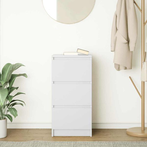 vidaXL Komoda bela 37,5x35x76 cm inženirski les