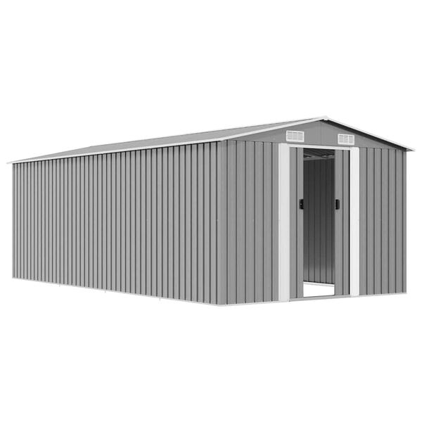 vidaXL Vrtna lopa 257x489x181 cm kovinska siva