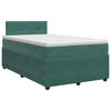vidaXL Postelja boxspring z vzmetnico Temno zelena 120 x 200 cm Žamet
