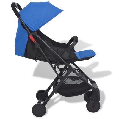 vidaXL Zložljiv otroški voziček moder 89x47,5x104 cm