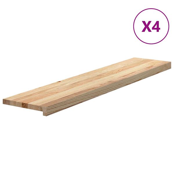 vidaXL Podloge za stopnice 4 kosi 120x30x2 cm trdna hrastovina