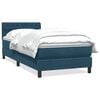 vidaXL Box spring postelja z vzmetnico temno modra 90x210 cm žamet