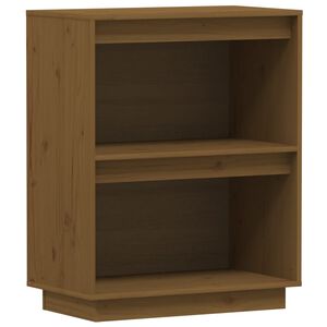 vidaXL Konzolna omarica medeno rjava 60x34x75 cm trdna borovina