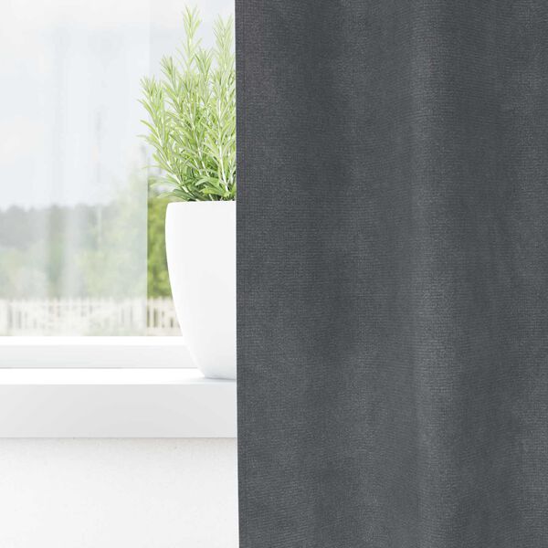 vidaXL Zatemnitvene zavese 2 pcs Svetlo siva 140 x 225 cm Žamet