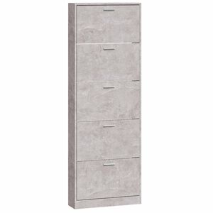 vidaXL Omarica za čevlje betonsko siva 59x17x169 cm inženirski les