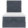 vidaXL Otomanski posteljni okvir z vzmetnicami siv 80x200 cm žamet