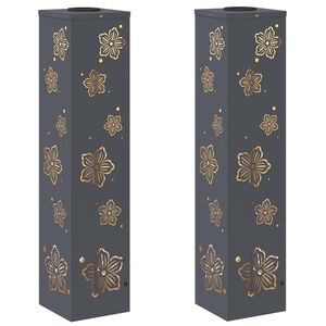 vidaXL Solarno LED svetilo za pot 2 kos Toplo bela 18 x 18 x 80 cm