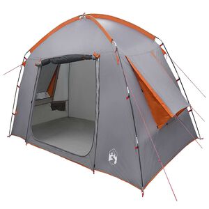 vidaXL Kabinski &scaron;otor Siva in oranžna 210 x 210 x 138 cm Poliester