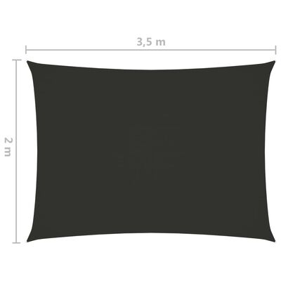 vidaXL Senčno jadro oksford blago pravokotno 2x3,5 m antracitno