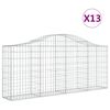 vidaXL Obokane gabion ko&scaron;are 13 kosov 200x30x80/100 cm cinkano železo
